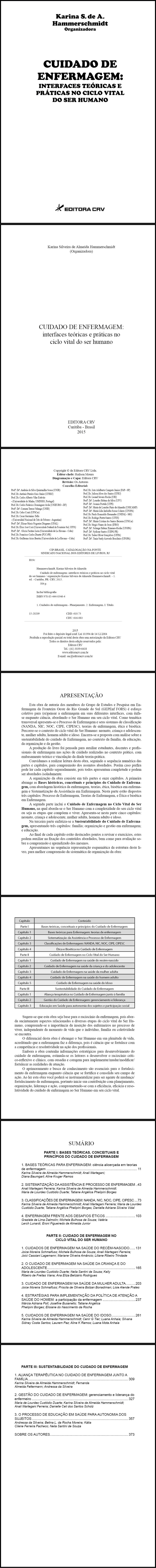 CUIDADO DE ENFERMAGEM:<br> interfaces teóricas e práticas no ciclo vital do ser humano